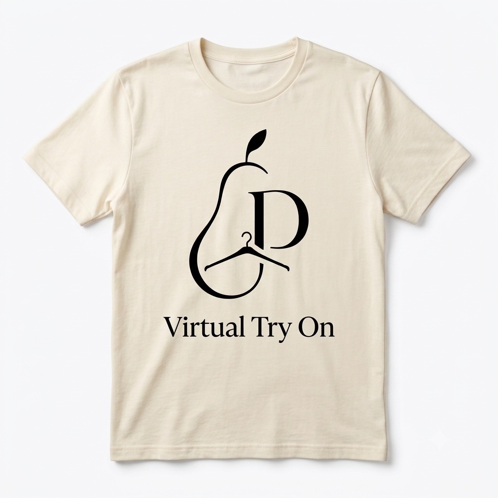 חולצה בעיצוב PEAR Virtual Try-On, גזרת אוברסייז, בז'